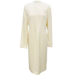 TOTEME ECRU VISCOSE LEAN SATIN DRESS